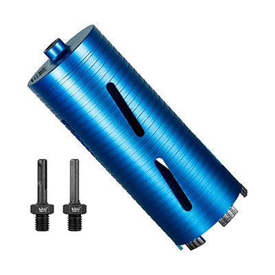 SALI teemantsüdamikuga puuriotsad 4" läbimõõduga südamikuga puuriots, 9,5"/215 mm puurimissügavusega betoonisüdamiku puur, 5/8-11" keermega südamikuga turbo-laserkeevitatud segmendid kõvastunud betooni jaoks, sarruse, tellise, ploki, müüritisega , Kivi